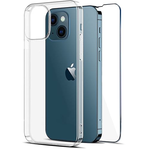 Capa + Película Proteção de Ecrã 4-OK para Apple iPhone 14 Plus - Transparente Cheap