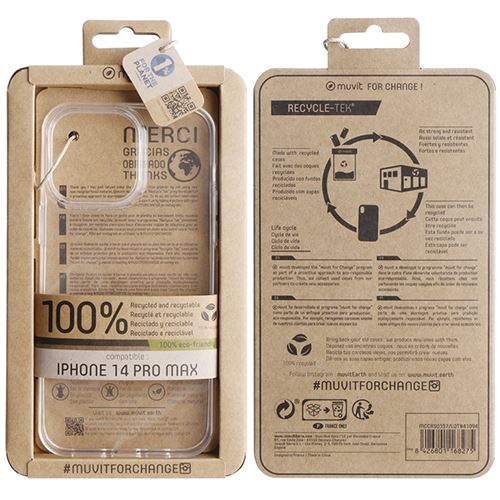 Capa Recycle-Tek Muvit para Apple iPhone 14 Pro Max - Transparente Hot on Sale