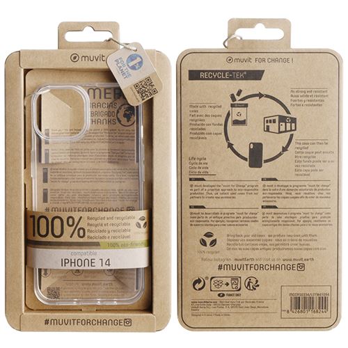 Capa Recycle-Tek Muvit para Apple iPhone 14 - Transparente on Sale