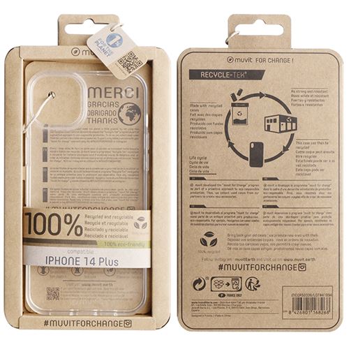 Capa Recycle-Tek Muvit para Apple iPhone 14 Plus - Transparente on Sale