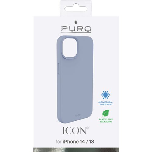 Capa Silicone Icon Puro Antimicrobiana para Apple iPhone 14 - Azul For Discount