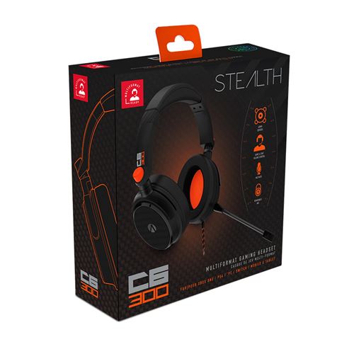 Auscultadores Gaming Stealth C6-300 | Multi-Plataforma - Preto | Laranja Supply