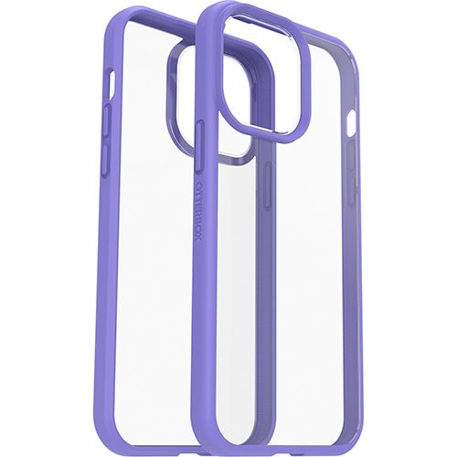 Capa React Series Otterbox Antibacteriana para Apple iPhone 14 Pro Max - Transparente e Lilás Cheap