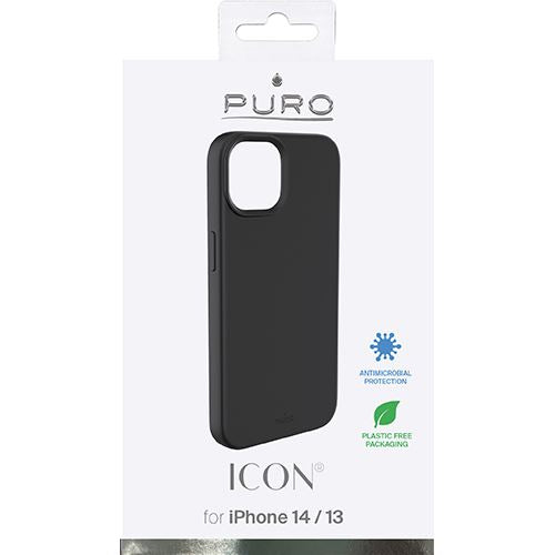 Capa Silicone Icon Puro Antimicrobiana para Apple iPhone 14 - Preto Online now