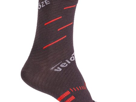 Calze VeloToze Active Compression Merino - Nero rosso Hot on Sale