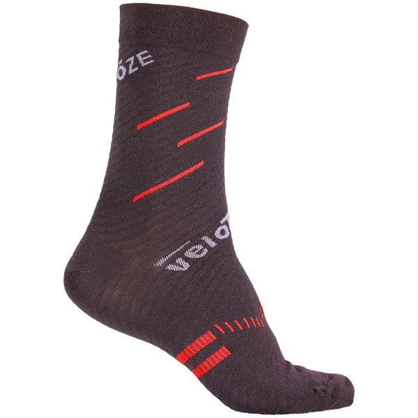 Calze VeloToze Active Compression Merino - Nero rosso Hot on Sale