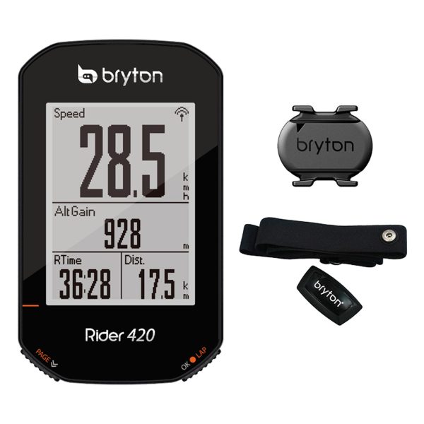 Bryton GPS Rider 420T Cad Hrm - Nero Discount